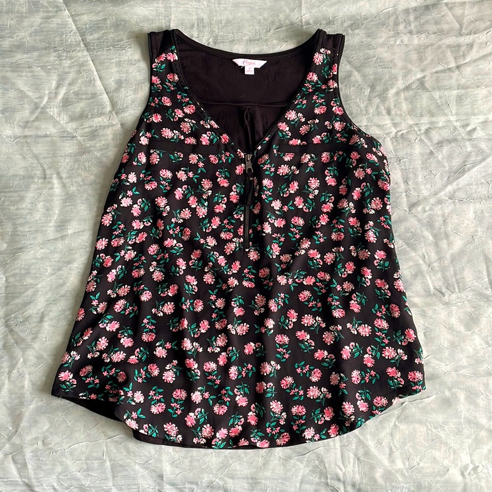 Candie’s Floral Sleeveless Blouse, Floral Sleeveless Top